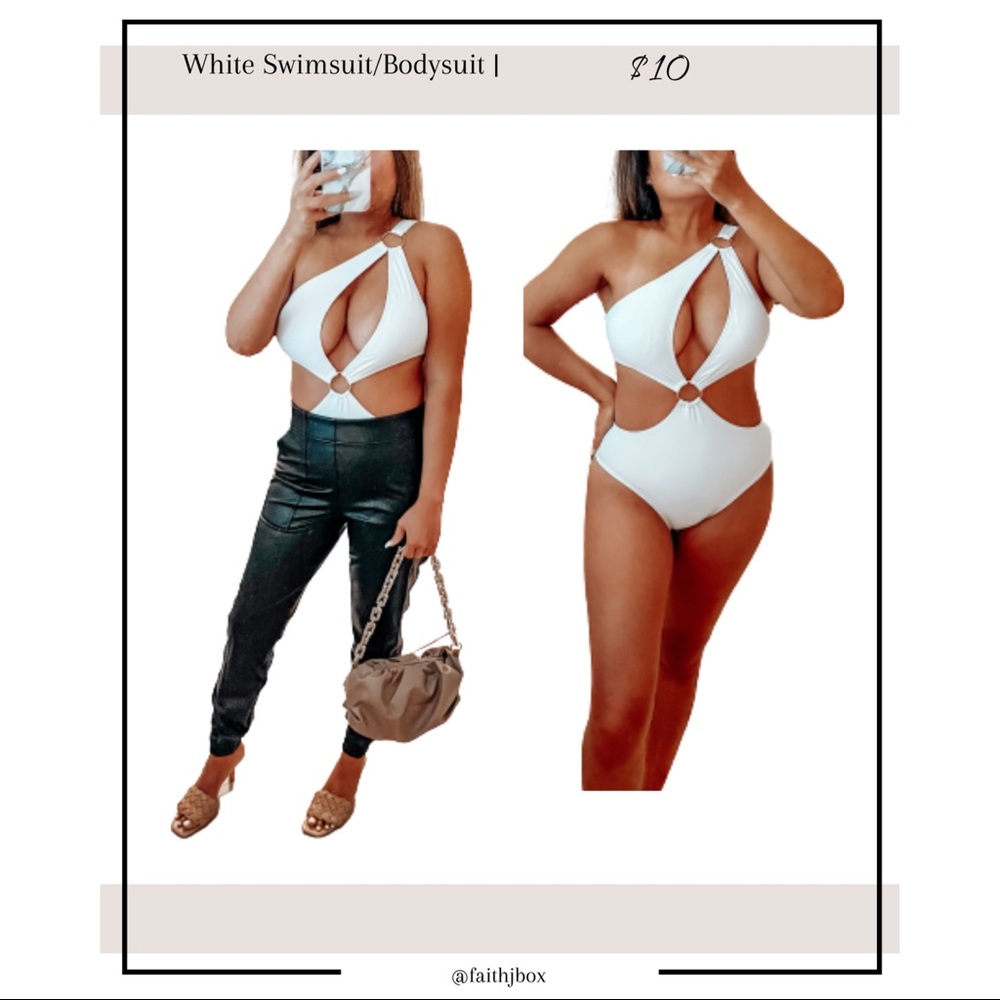 White Cut-out Swimsuit/Bodysuit
